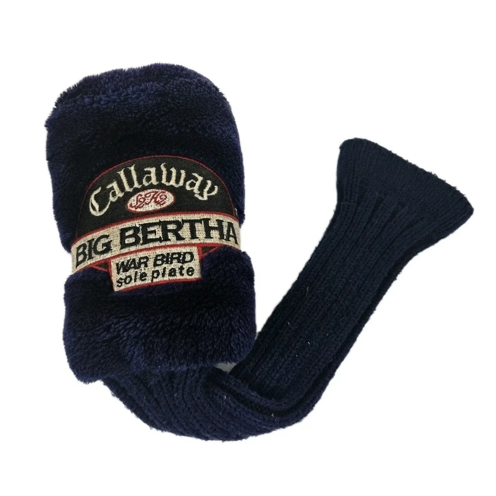 Vintage Callaway #3 Big Bertha War Bird Sole Plate Club Head Cover Navy Plush